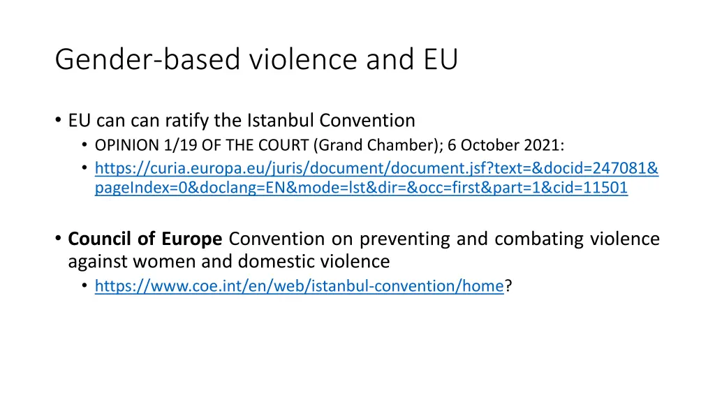 gender based violence and eu