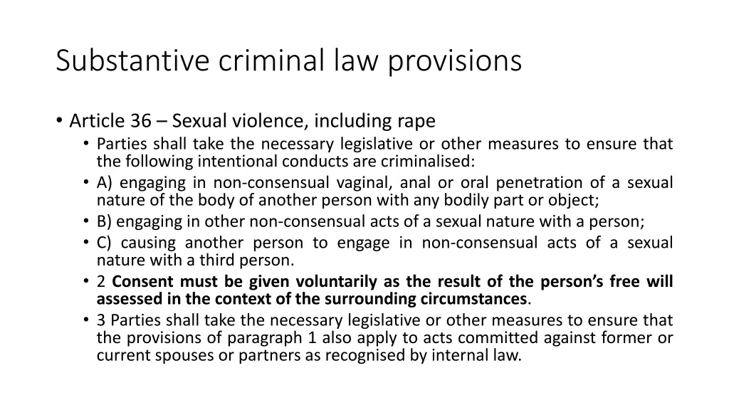 substantive criminal law provisions 1