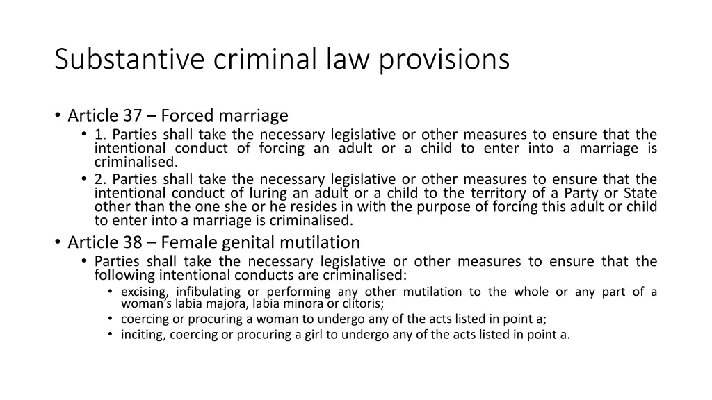 substantive criminal law provisions 2