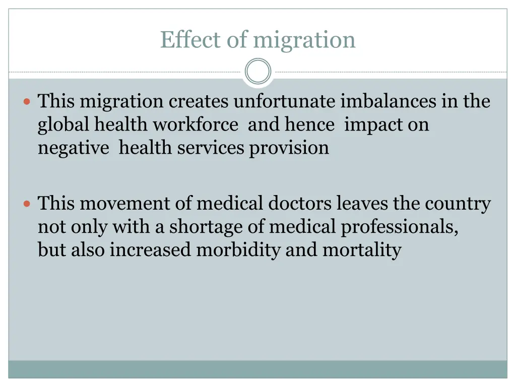 effect of migration