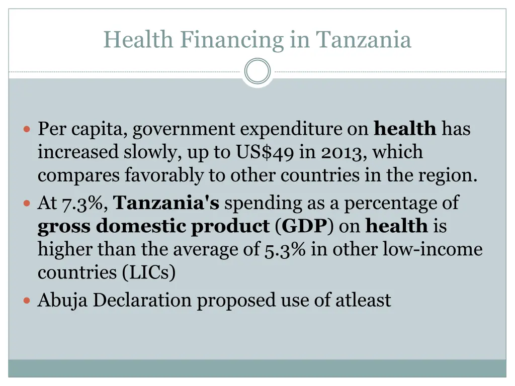 health financing in tanzania