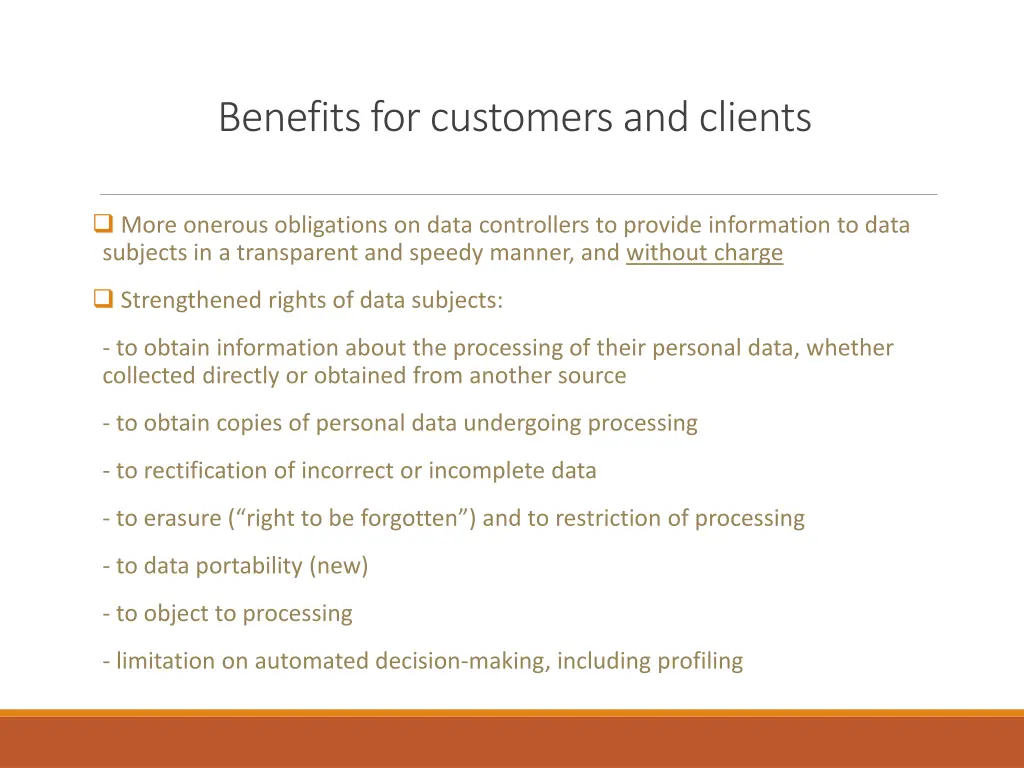 benefits for customers and clients