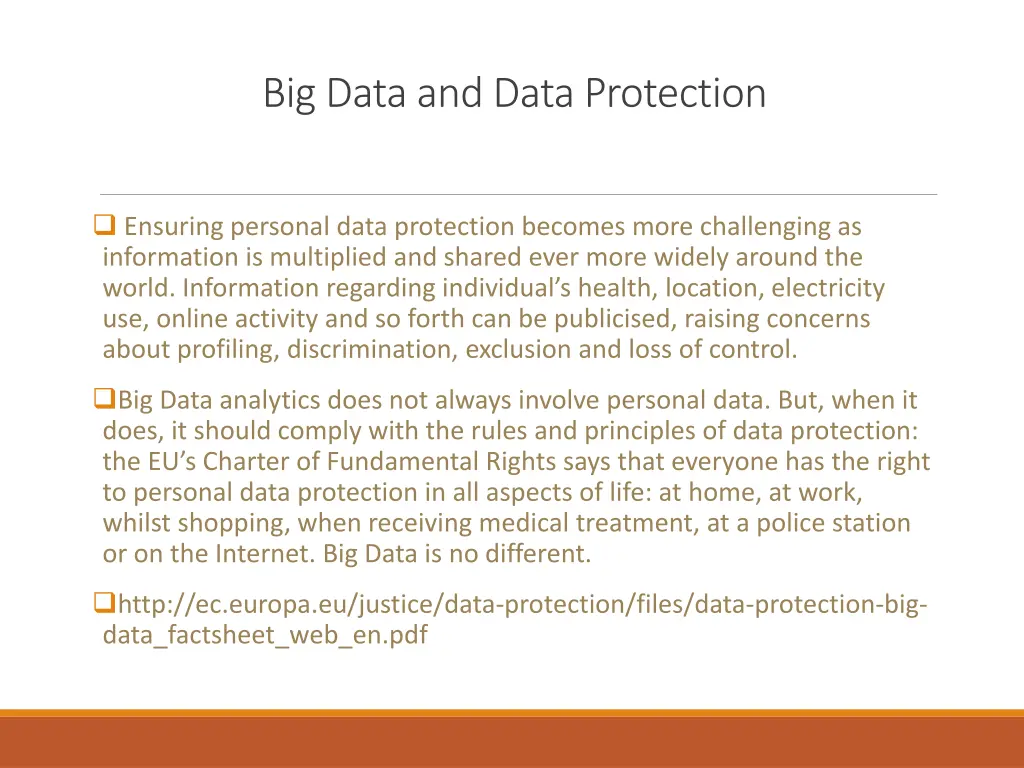 big data and data protection