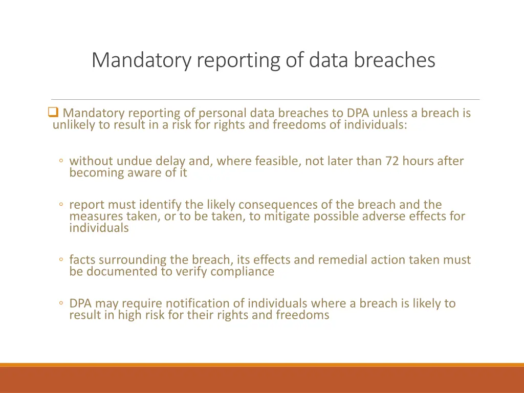 mandatory reporting of data breaches