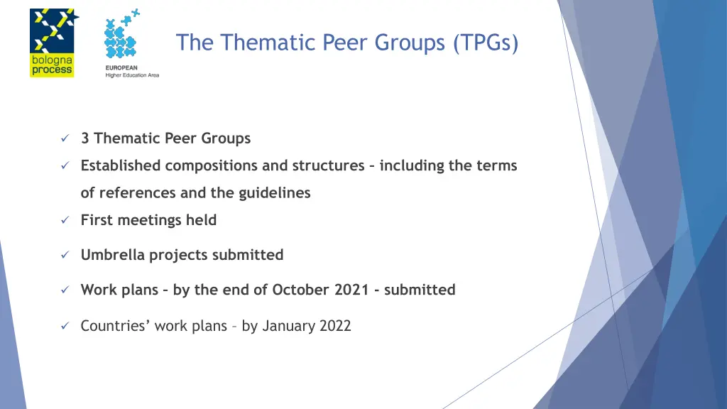 the thematic peer groups tpgs