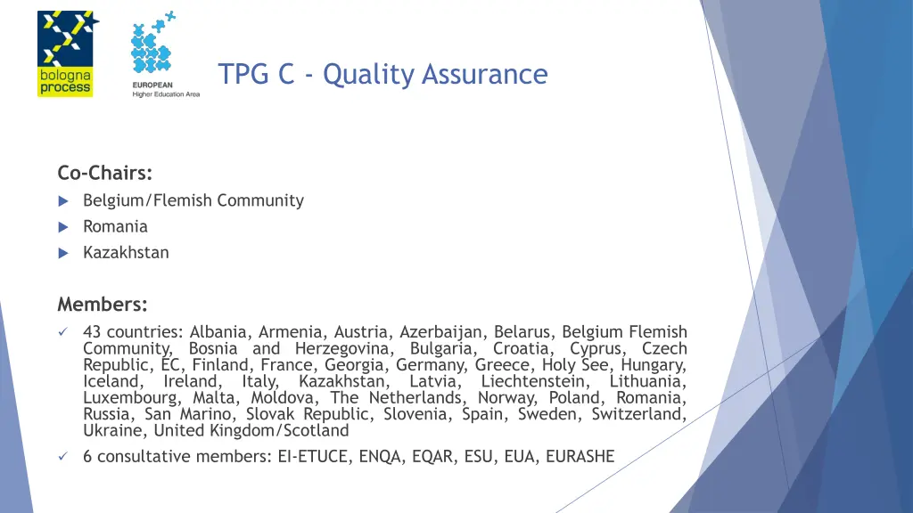 tpg c quality assurance