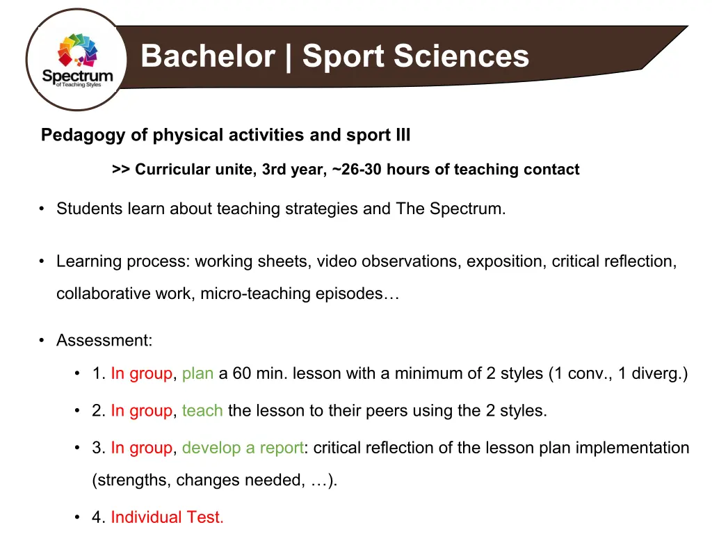 bachelor sport sciences