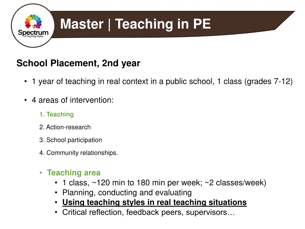 master teaching in pe