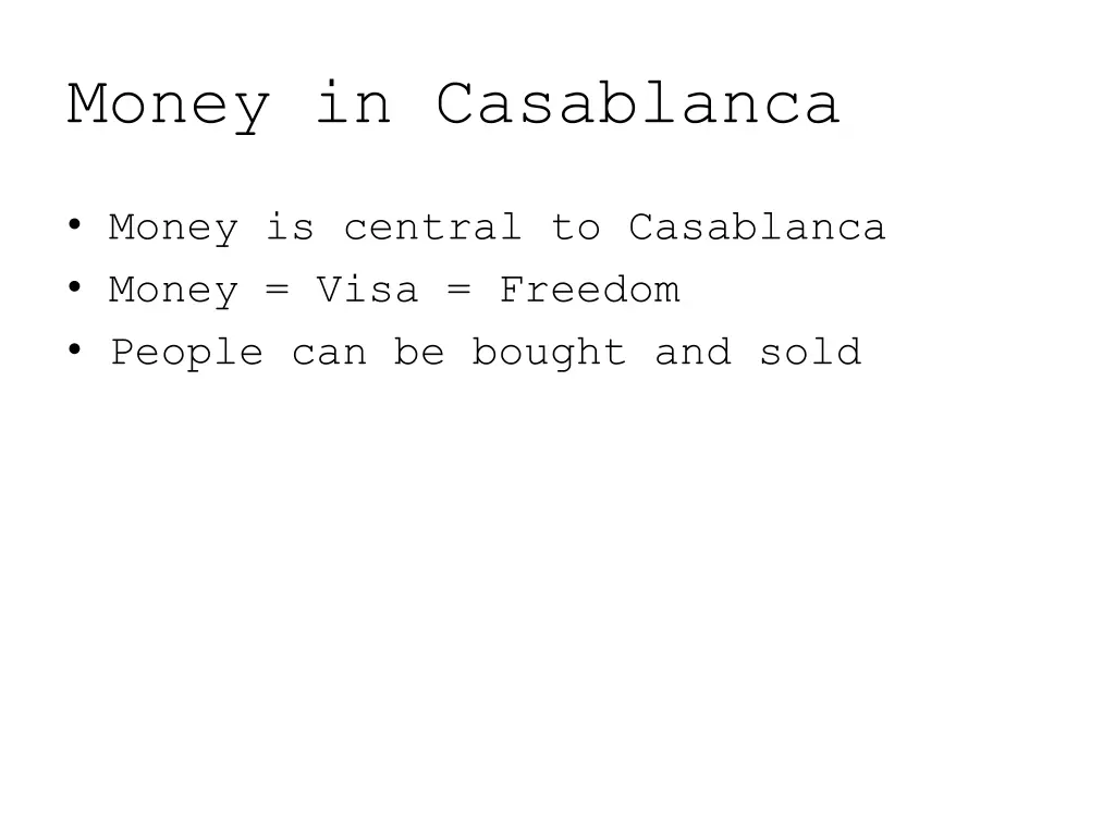 money in casablanca