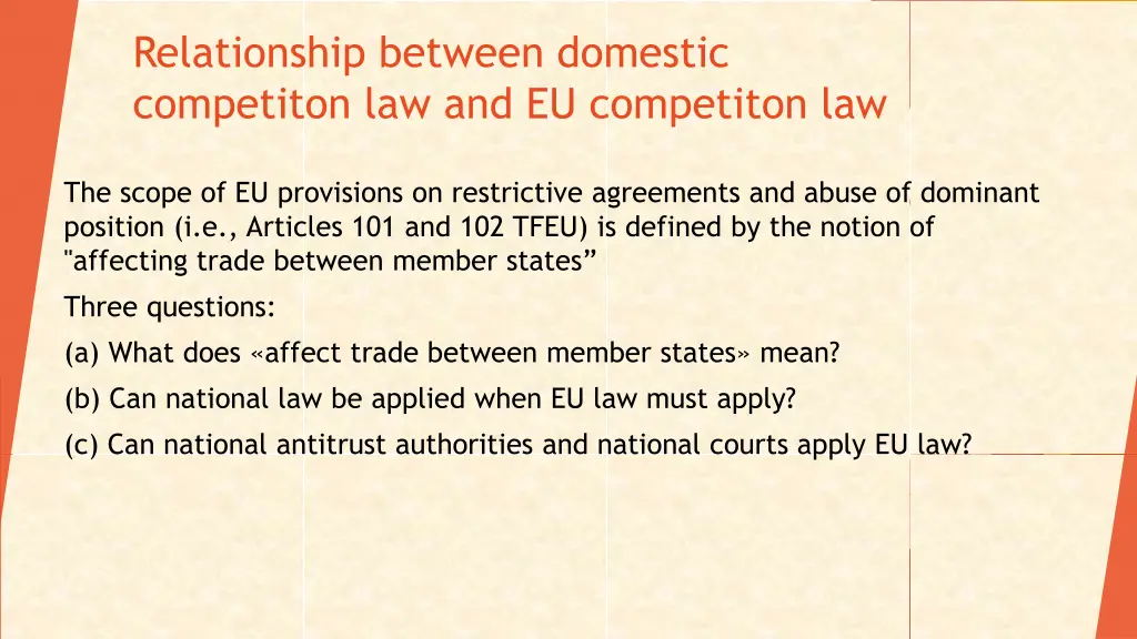 relationship between domestic competiton