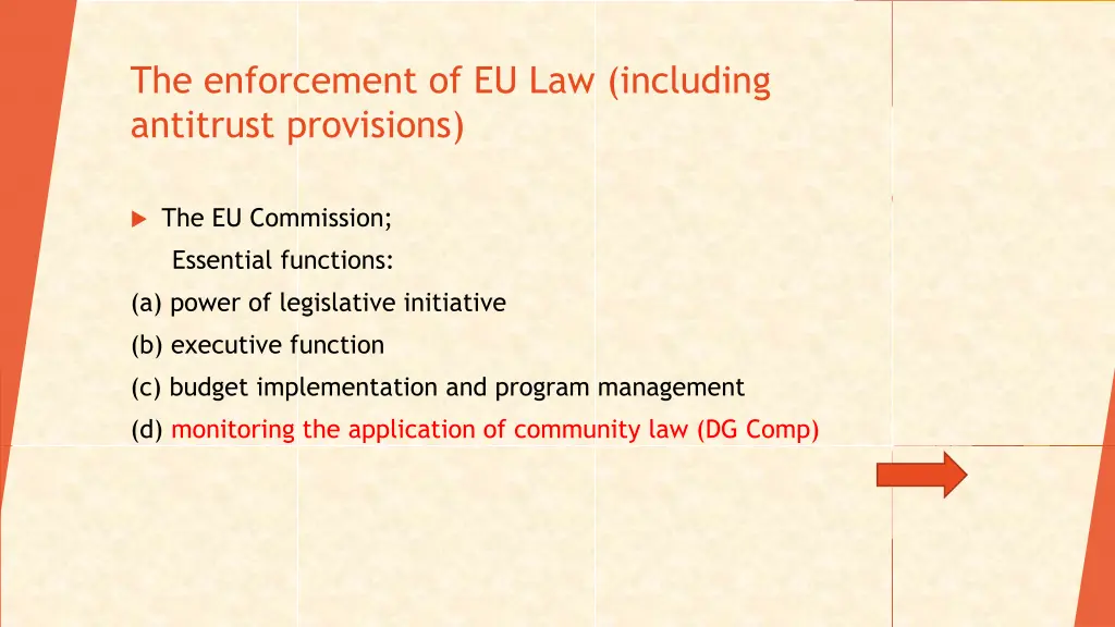 the enforcement of eu law including antitrust