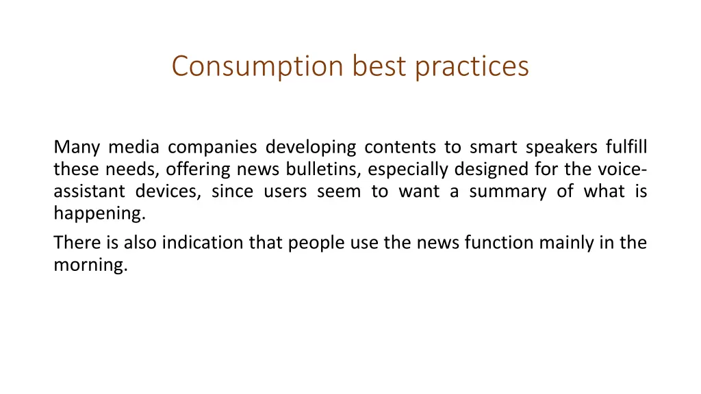 consumption best practices