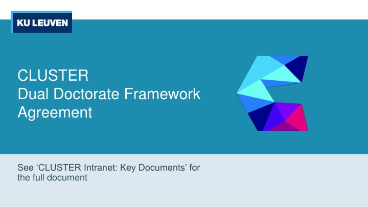 cluster dual doctorate framework agreement