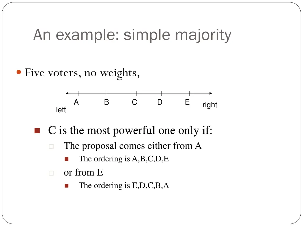 an example simple majority