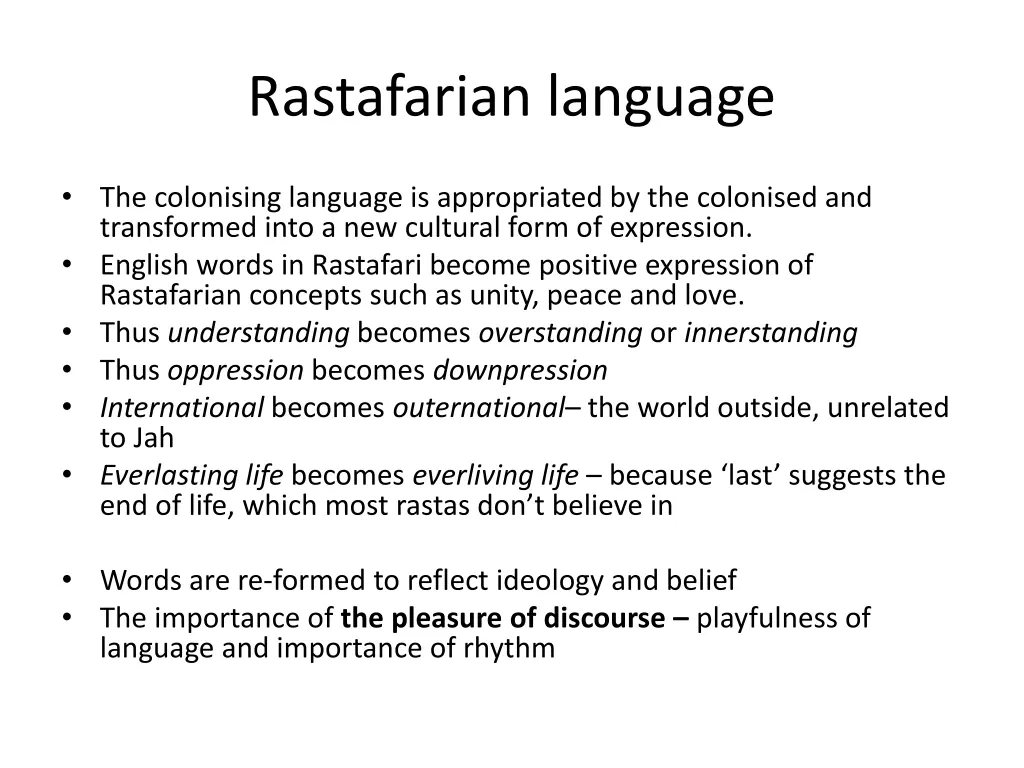 rastafarian language