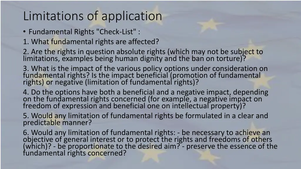 limitations of application fundamental rights