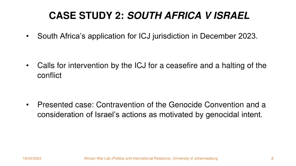 case study 2 south africa v israel