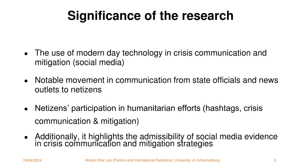 significance of the research