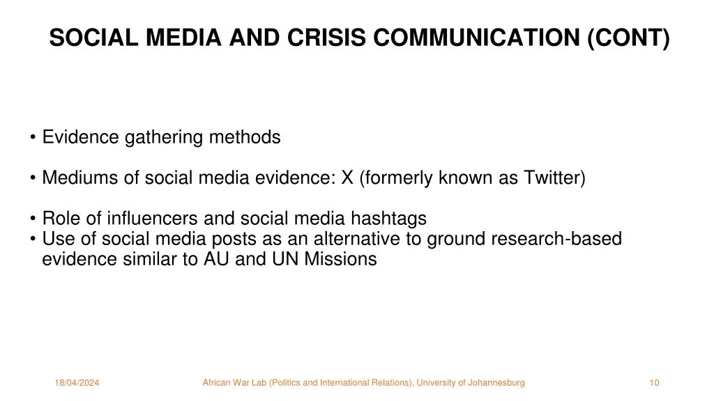 social media and crisis communication cont