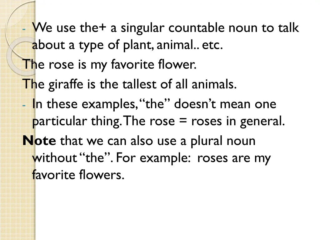 we use the a singular countable noun to talk