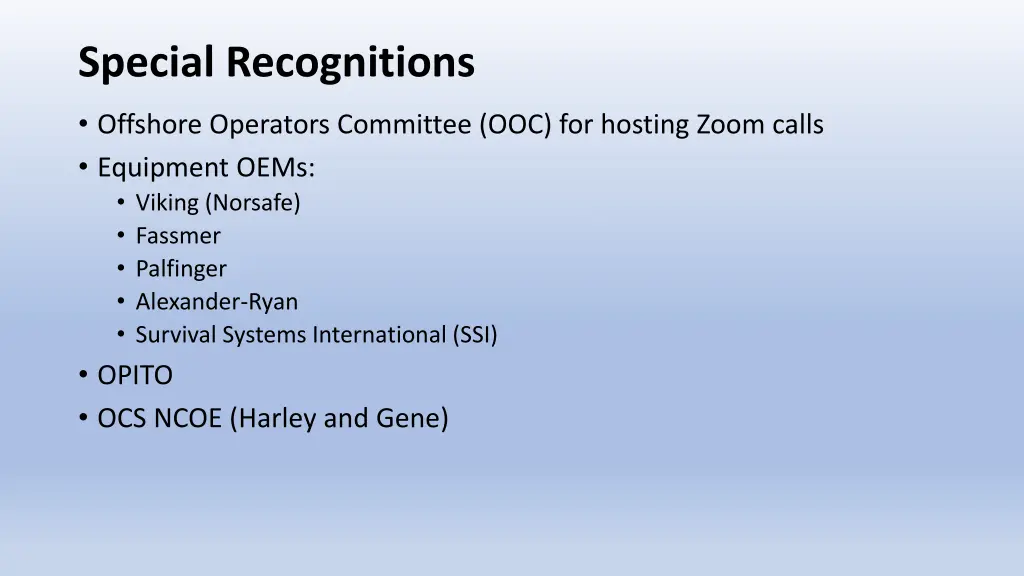 special recognitions