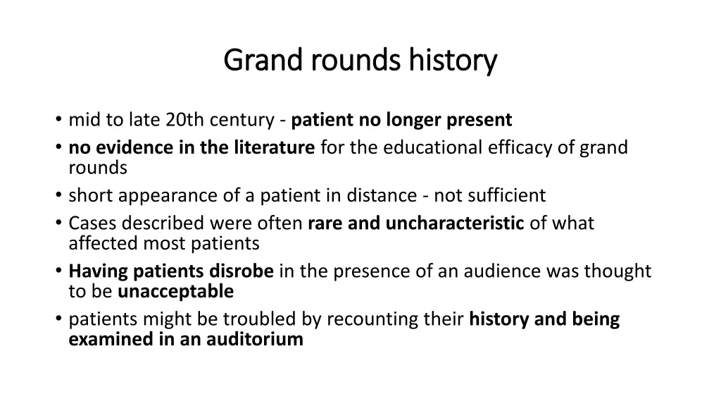 grand grand rounds rounds history 1