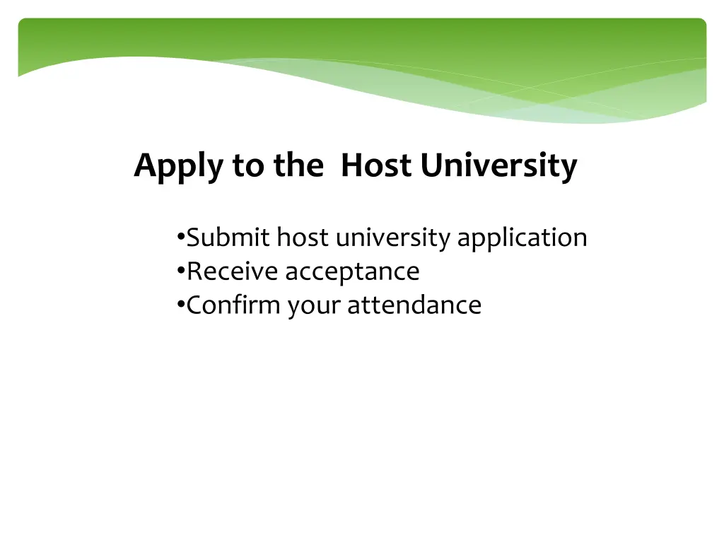 apply to the host university