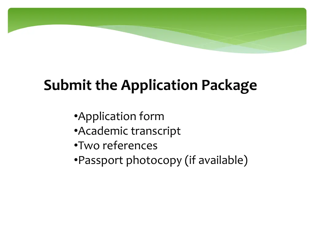 submit the application package