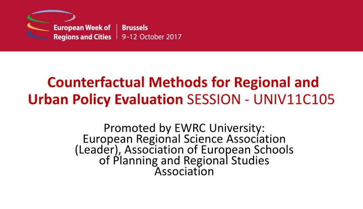 counterfactual methods for regional and urban