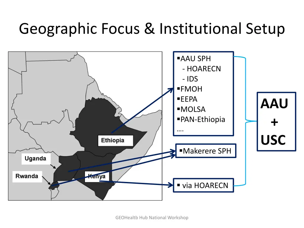 geographic focus institutional setup