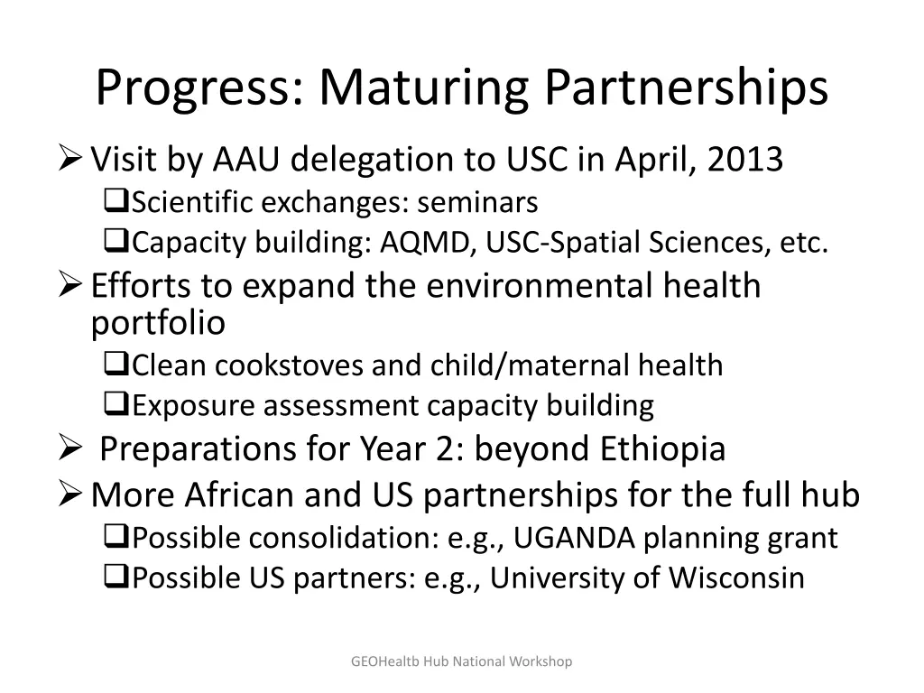 progress maturing partnerships visit