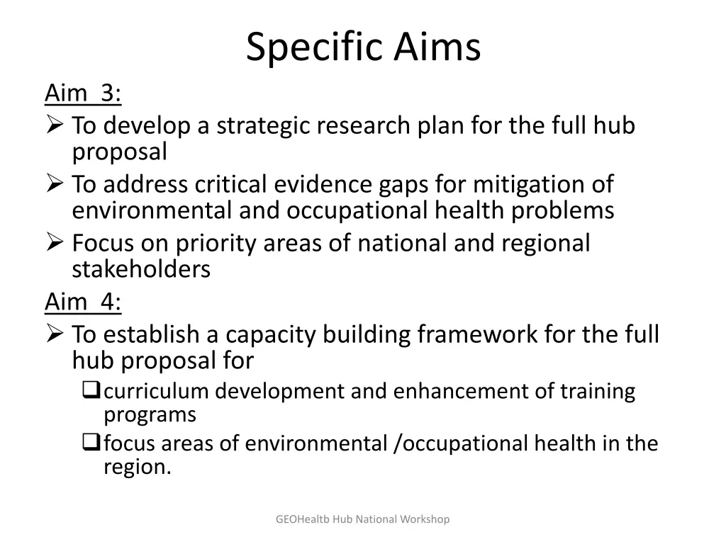 specific aims 1