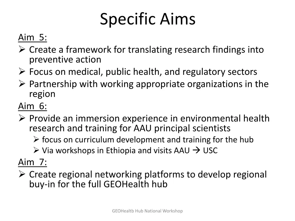 specific aims 2