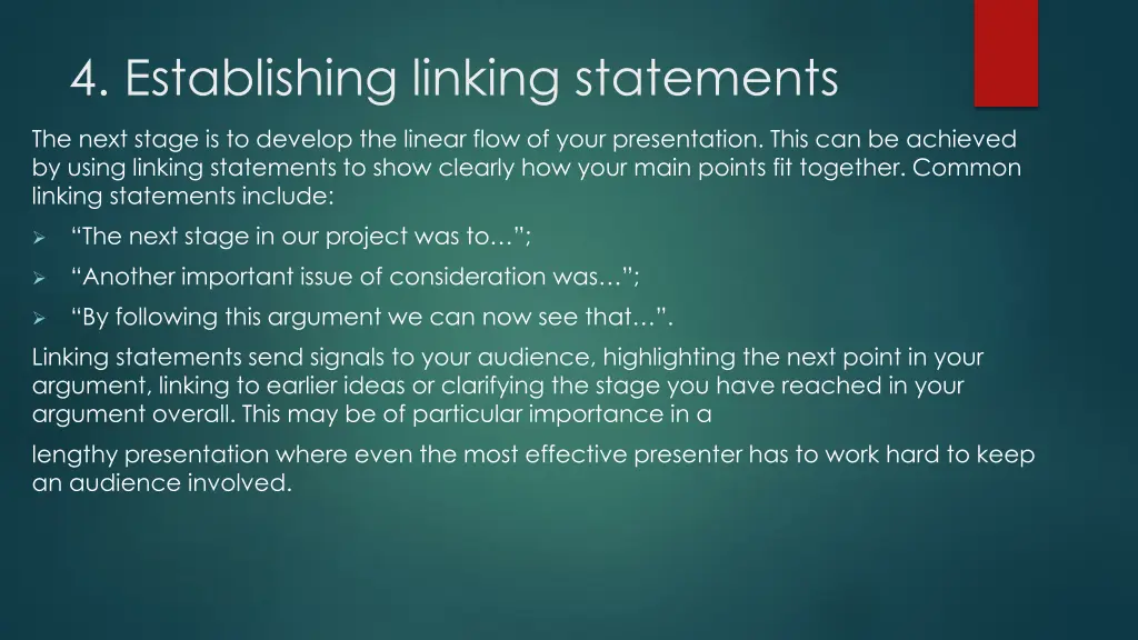 4 establishing linking statements