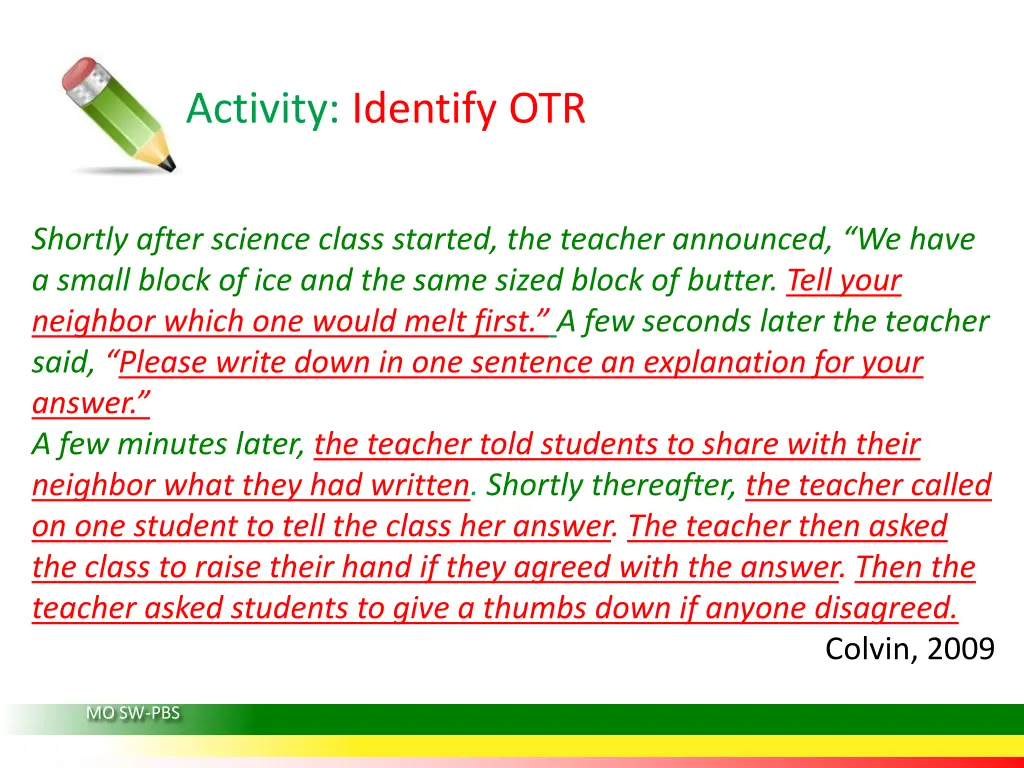 activity identify otr 1