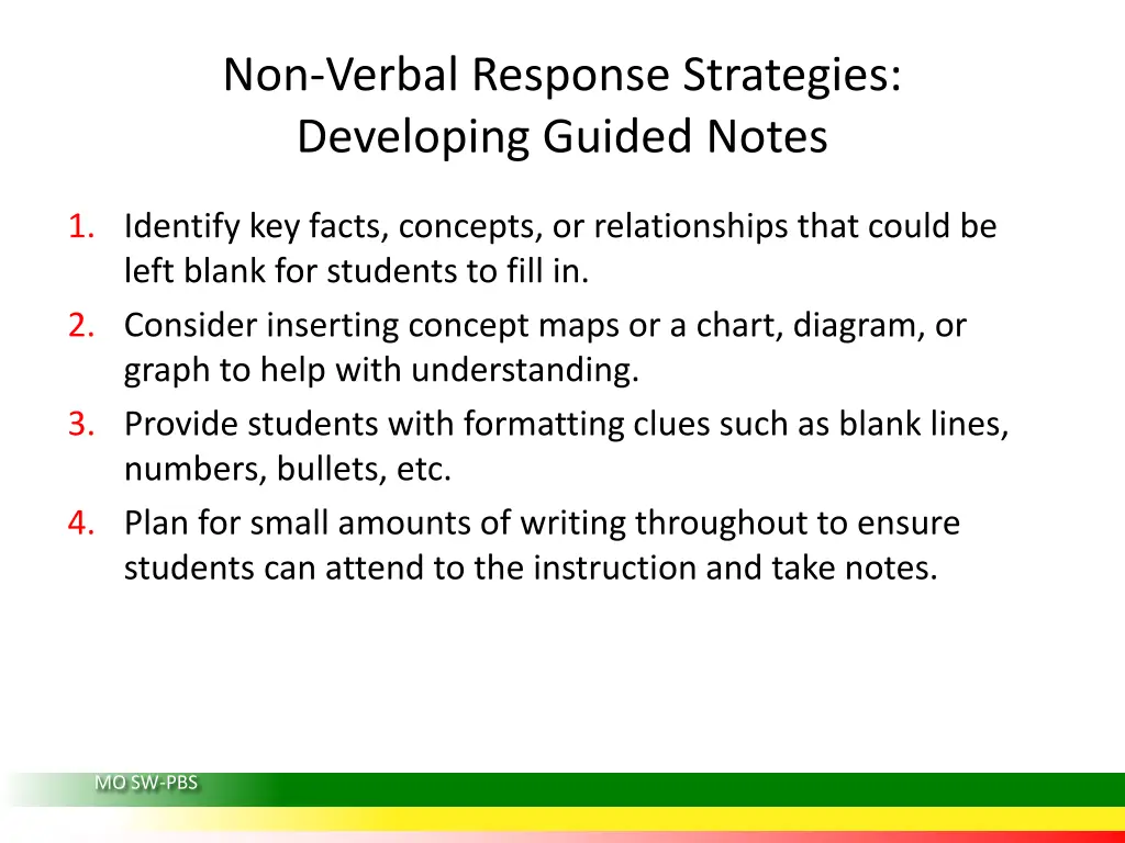 non verbal response strategies developing guided