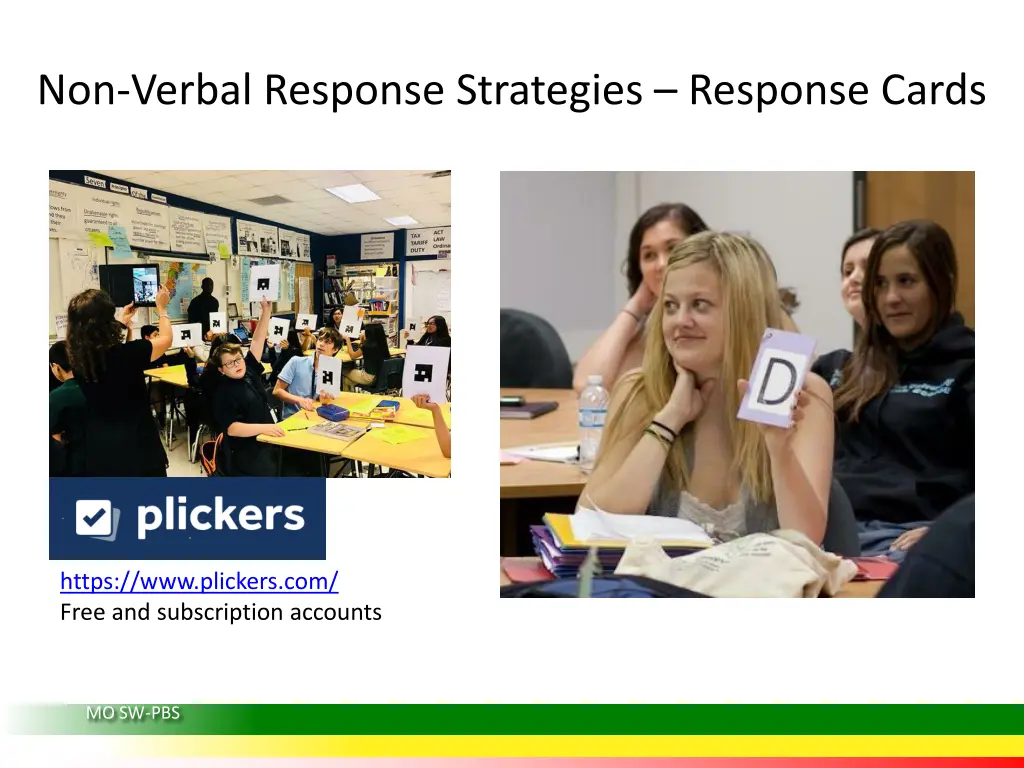 non verbal response strategies response cards