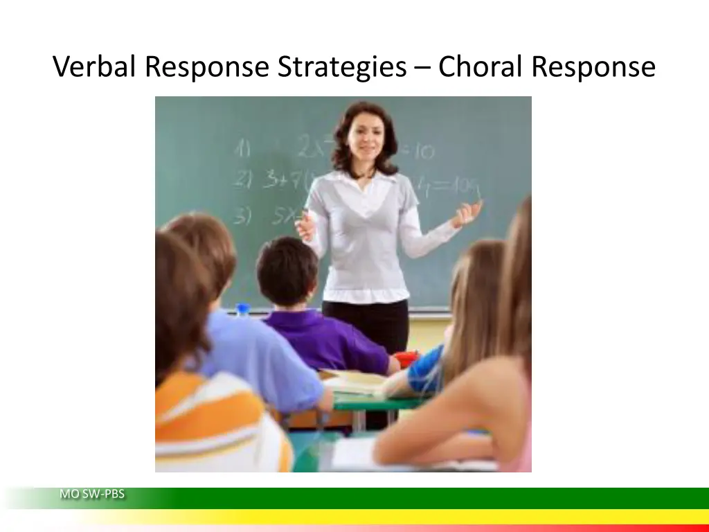 verbal response strategies choral response