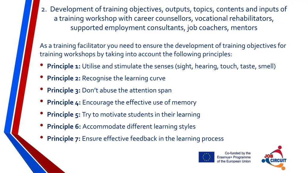 2 development of training objectives outputs