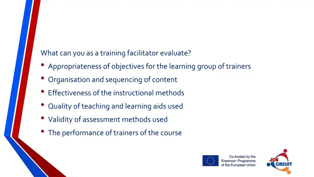 what can you as a training facilitator evaluate