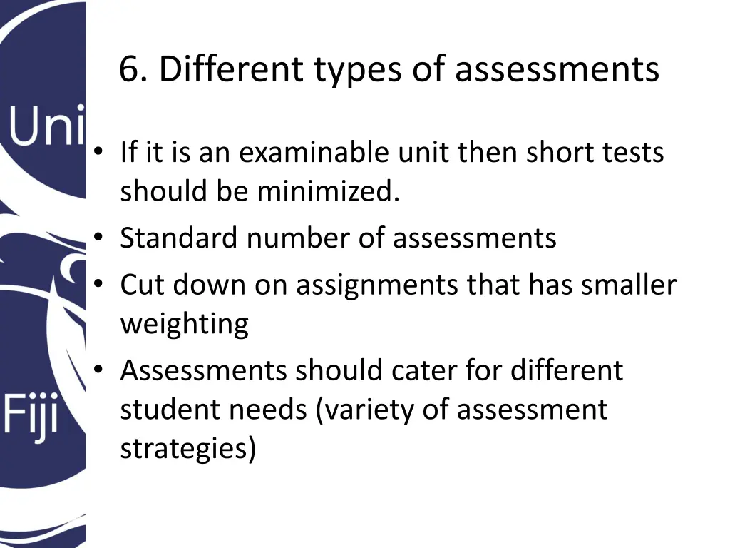 6 different types of assessments