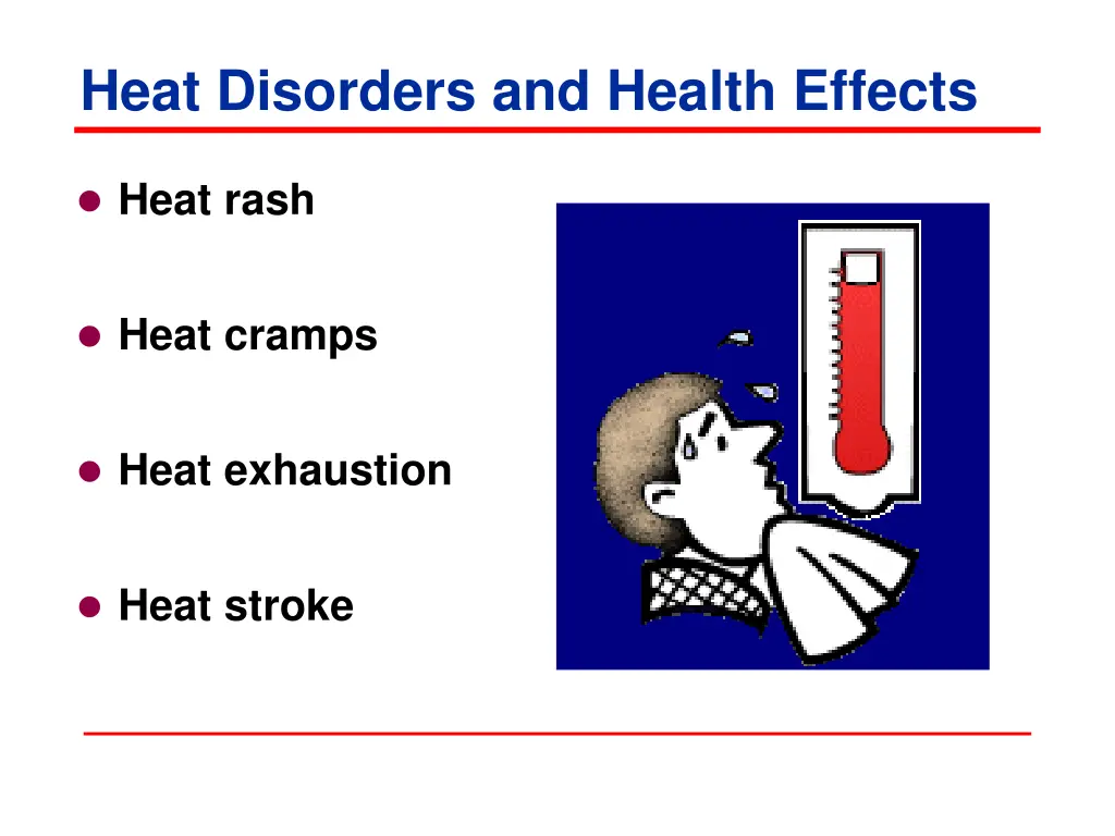 heat disorders and health effects