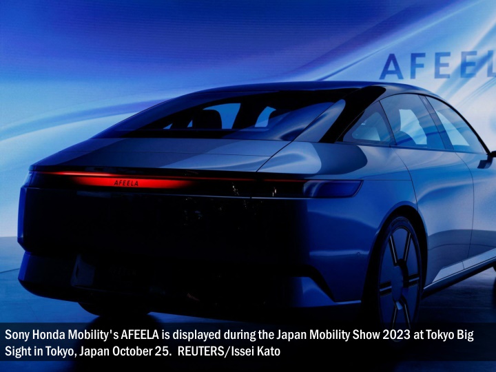 sony honda mobility s afeela is displayed during