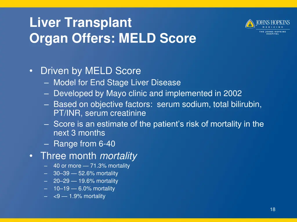 liver transplant organ offers meld score