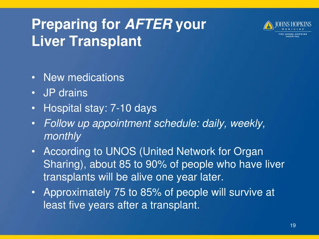 preparing for after your liver transplant