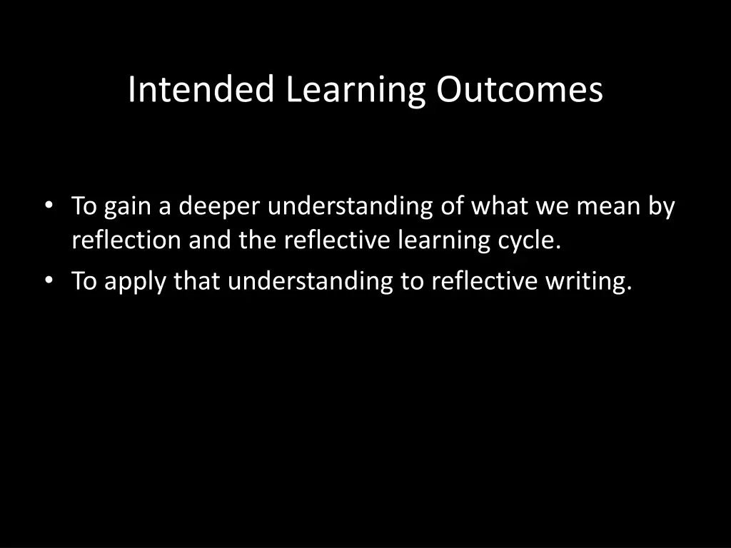 intended learning outcomes