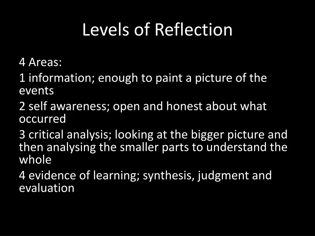 levels of reflection