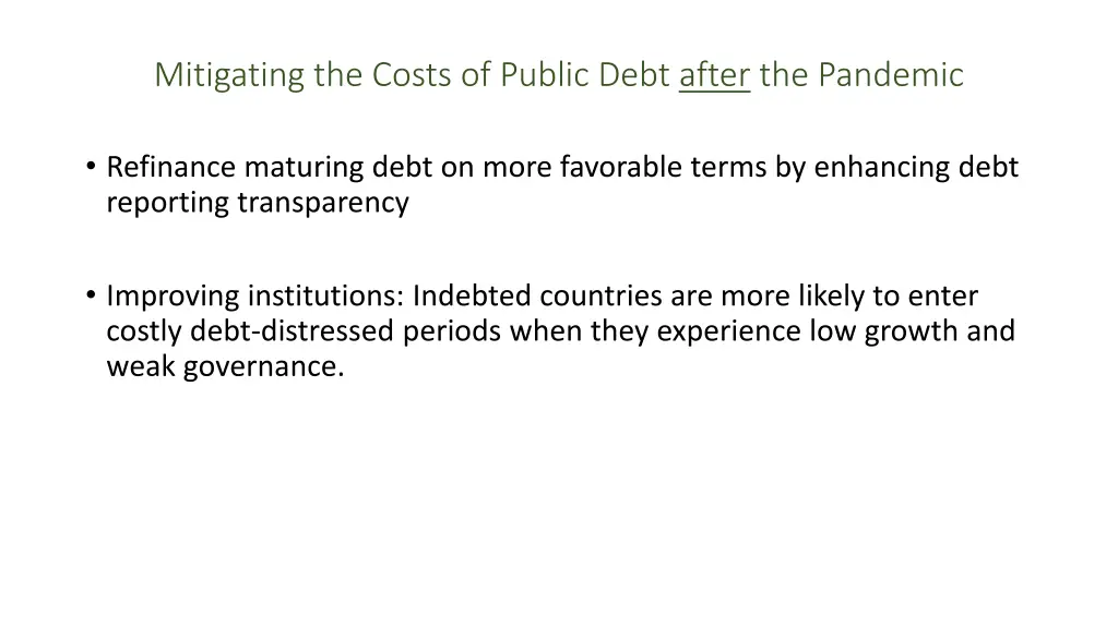 mitigating the costs of public debt after