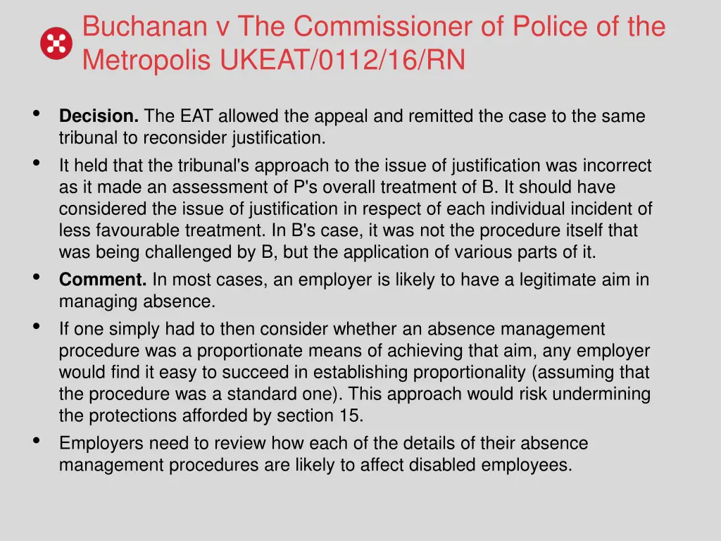 buchanan v the commissioner of police 1