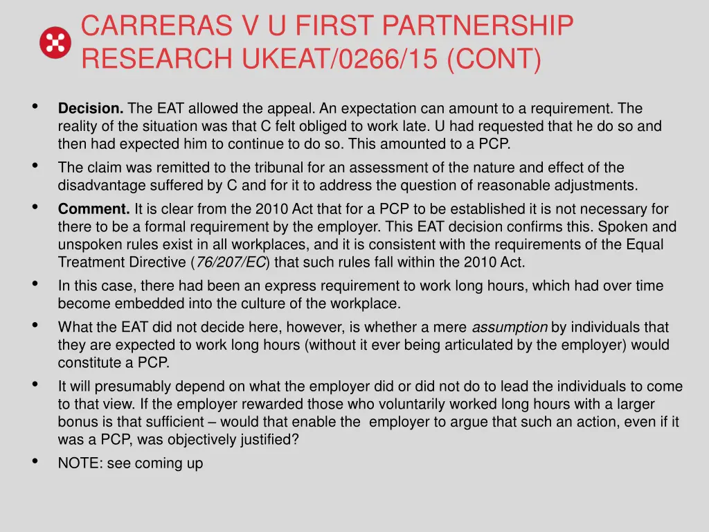 carreras v u first partnership research ukeat 1